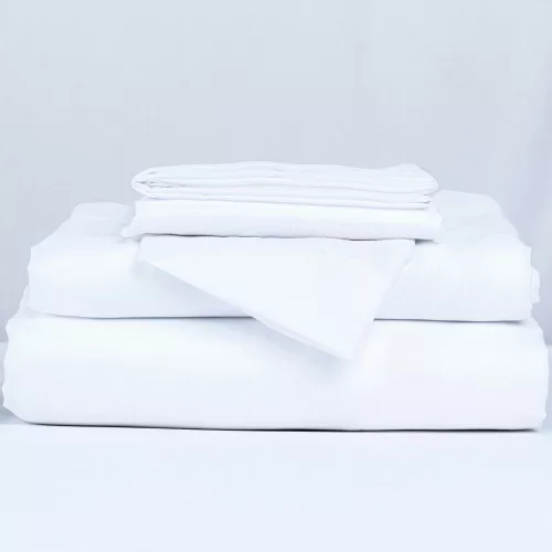 Malwa aláhajtós lepedő 200x240 cm – fehér, 60% pamut, 40% poliészter